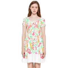 Pattern T- Shirtthe Watercolor Jungle Pattern 1 T- Shirt Inside Out Cap Sleeve Dress by maxcute