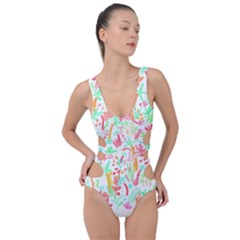 Pattern T- Shirtthe Watercolor Jungle Pattern 1 T- Shirt Side Cut Out Swimsuit by maxcute