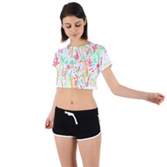 Pattern T- Shirtthe Watercolor Jungle Pattern 1 T- Shirt Tie Back Short Sleeve Crop Tee by maxcute