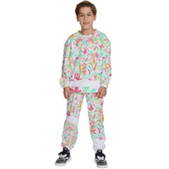 Pattern T- Shirtthe Watercolor Jungle Pattern 1 T- Shirt Kids  Sweatshirt Set