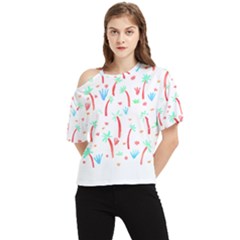 Pattern T- Shirtthe Watercolor Jungle Pattern 2 T- Shirt One Shoulder Cut Out Tee by maxcute