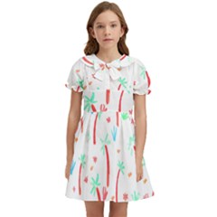 Pattern T- Shirtthe Watercolor Jungle Pattern 2 T- Shirt Kids  Bow Tie Puff Sleeve Dress by maxcute