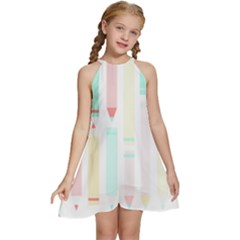 Pencils T- Shirt Pencil Case T- Shirt Kids  Halter Collar Waist Tie Chiffon Dress by maxcute