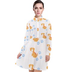 Pet T- Shirtdog And Cat Lover Pattern T- Shirt Long Sleeve Chiffon Shirt Dress by maxcute