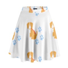 Pet T- Shirtdog And Cat Lover Pattern T- Shirt High Waist Skirt by maxcute