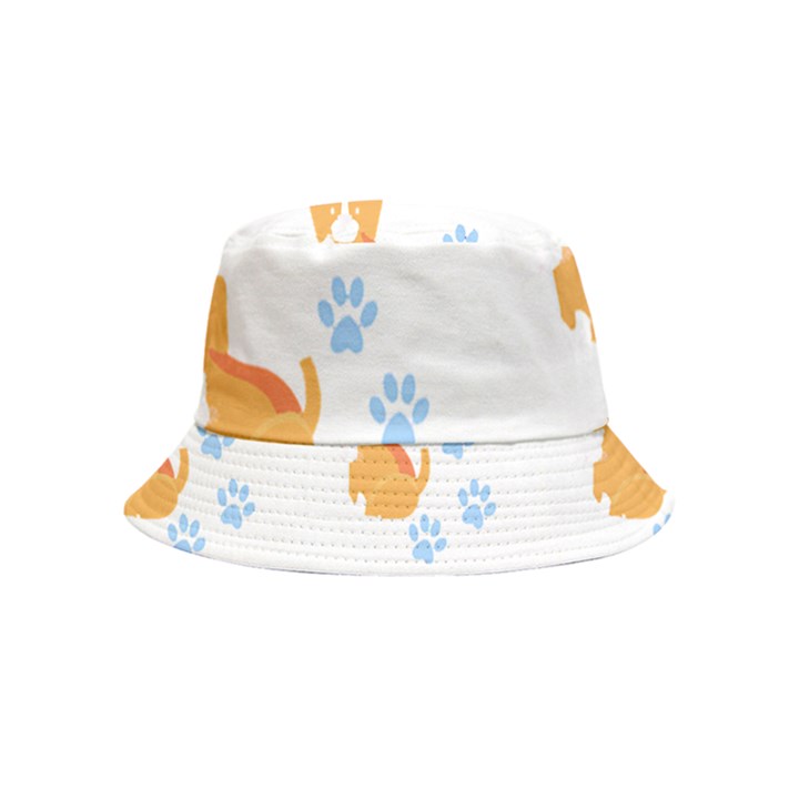 Pet T- Shirtdog And Cat Lover Pattern T- Shirt Inside Out Bucket Hat (Kids)