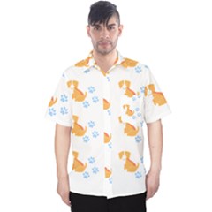 Pet T- Shirtdog And Cat Lover Pattern T- Shirt Men s Hawaii Shirt