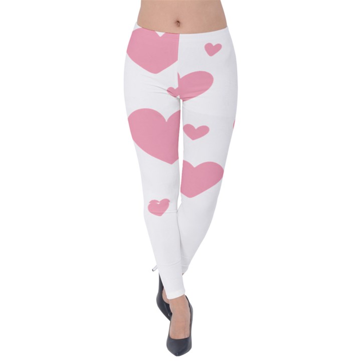 Pink Hearts Pattern T- Shirt Pink And Purple Heart Pattern T- Shirt Velvet Leggings