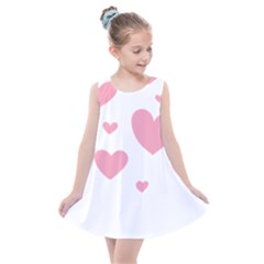 Pink Hearts Pattern T- Shirt Pink And Purple Heart Pattern T- Shirt Kids  Summer Dress by maxcute