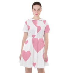 Pink Hearts Pattern T- Shirt Pink And Purple Heart Pattern T- Shirt Sailor Dress