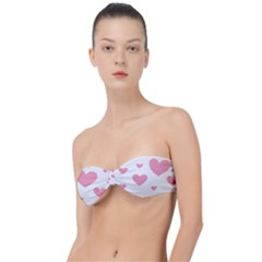 Pink Hearts Pattern T- Shirt Pink And Purple Heart Pattern T- Shirt Classic Bandeau Bikini Top  by maxcute