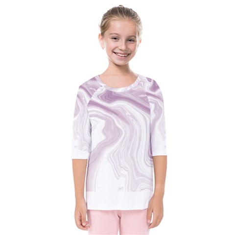 Pink Marble T- Shirt Elagant Pink Liquid Marble Fluid Art Design Style  T- Shirt Kids  Quarter Sleeve Raglan Tee by maxcute