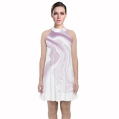 Pink Marble T- Shirt Elagant Pink Liquid Marble Fluid Art Design Style  T- Shirt Velvet Halter Neckline Dress  by maxcute