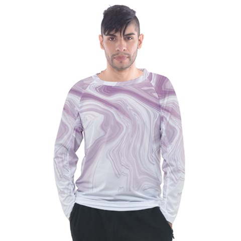 Pink Marble T- Shirt Elagant Pink Liquid Marble Fluid Art Design Style  T- Shirt Men s Long Sleeve Raglan Tee by maxcute