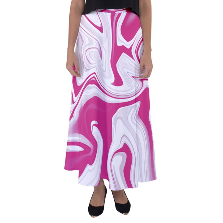 Pink Marble T- Shirt Pink Red Elegante Liquid Marble Fluid Art Design Style  T- Shirt Flared Maxi Skirt