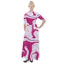 Pink Marble T- Shirt Pink Red Elegante Liquid Marble Fluid Art Design Style  T- Shirt Half Sleeves Maxi Dress View2