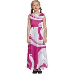 Pink Marble T- Shirt Pink Red Elegante Liquid Marble Fluid Art Design Style  T- Shirt Kids  Satin Sleeveless Maxi Dress by maxcute