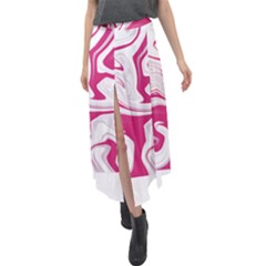 Pink Marble T- Shirt Pink Red Elegante Liquid Marble Fluid Art Design Style  T- Shirt Velour Split Maxi Skirt by maxcute