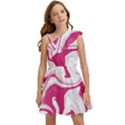 Pink Marble T- Shirt Pink Red Elegante Liquid Marble Fluid Art Design Style  T- Shirt Kids  One Shoulder Party Dress View1