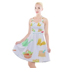 Plants T- Shirt Gardening Pattern Garden Tools Plants Lover T- Shirt Halter Party Swing Dress  by maxcute