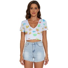 Plants T- Shirt Gardening Pattern Garden Tools Plants Lover T- Shirt V-neck Crop Top