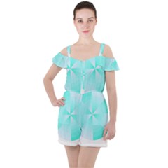 Pop Art T- Shirt Cool Color Wheel T- Shirt Ruffle Cut Out Chiffon Playsuit by maxcute