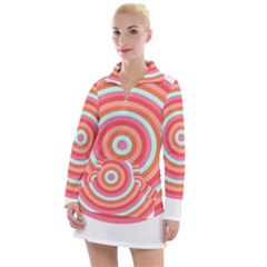 Pop Art T- Shirt Pop Mod Circles #3 T- Shirt Women s Long Sleeve Casual Dress by maxcute