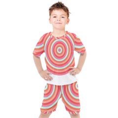 Pop Art T- Shirt Pop Mod Circles #3 T- Shirt Kids  Tee And Shorts Set by maxcute