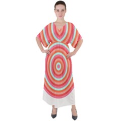 Pop Art T- Shirt Pop Mod Circles #3 T- Shirt V-neck Boho Style Maxi Dress by maxcute