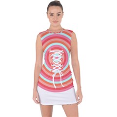 Pop Art T- Shirt Pop Mod Circles #3 T- Shirt Lace Up Front Bodycon Dress by maxcute