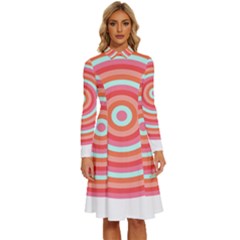 Pop Art T- Shirt Pop Mod Circles #3 T- Shirt Long Sleeve Shirt Collar A-line Dress by maxcute