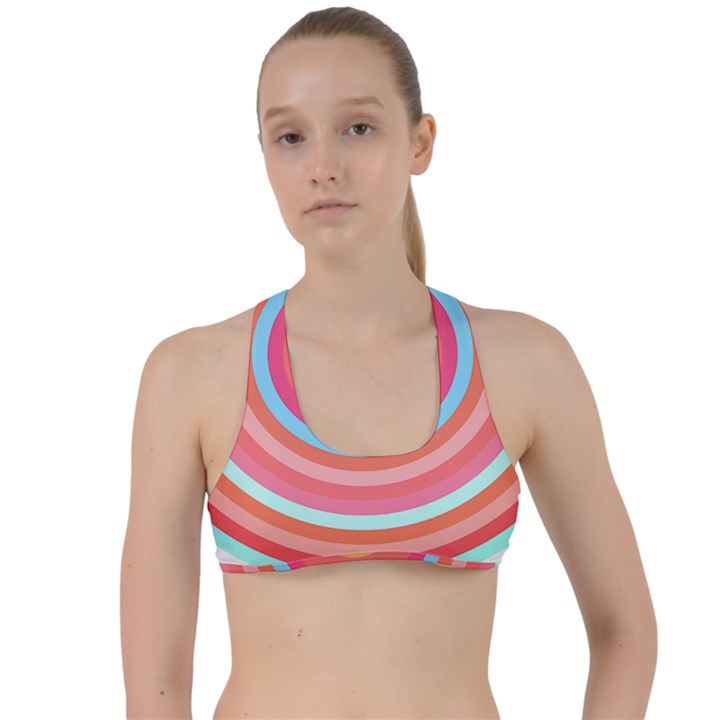 Pop Art T- Shirt Pop Mod Circles #4 T- Shirt Criss Cross Racerback Sports Bra