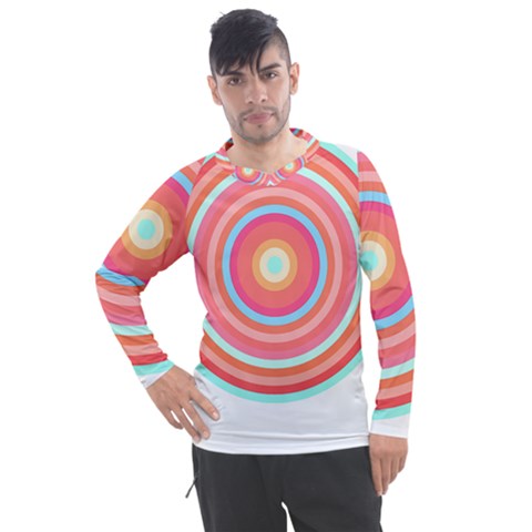 Pop Art T- Shirt Pop Mod Circles #4 T- Shirt Men s Pique Long Sleeve Tee by maxcute