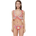 Pop Art T- Shirt Pop Mod Circles #4 T- Shirt Low Cut Ruffle Edge Bikini Set View1