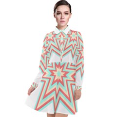 Pop Art T- Shirt Retro Star 3 Long Sleeve Chiffon Shirt Dress by maxcute