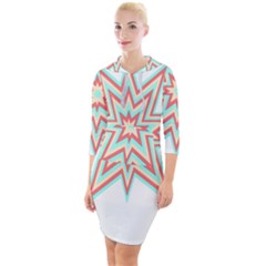 Pop Art T- Shirt Retro Star 3 Quarter Sleeve Hood Bodycon Dress by maxcute