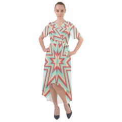 Pop Art T- Shirt Retro Star 3 Front Wrap High Low Dress