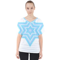 Pop Art T- Shirt Retro Star T- Shirt V-neck Dolman Drape Top by maxcute