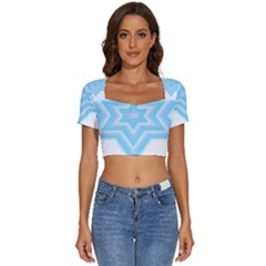 Pop Art T- Shirt Retro Star T- Shirt Short Sleeve Square Neckline Crop Top  by maxcute