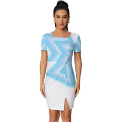 Pop Art T- Shirt Retro Star T- Shirt Fitted Knot Split End Bodycon Dress