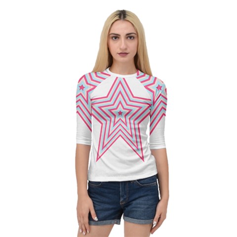 Pop Art T- Shirt Retro Star Quarter Sleeve Raglan Tee by maxcute