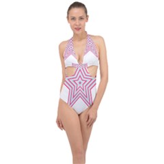 Pop Art T- Shirt Retro Star Halter Front Plunge Swimsuit by maxcute