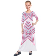 Pop Art T- Shirt Retro Star Kids  Quarter Sleeve Maxi Dress by maxcute