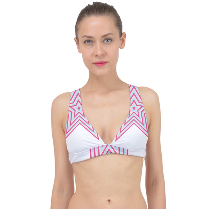 Pop Art T- Shirt Retro Star Classic Banded Bikini Top