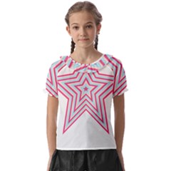 Pop Art T- Shirt Retro Star Kids  Frill Chiffon Blouse