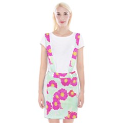 Primrose T- Shirt Pink Primula Primrose Flower Design T- Shirt Braces Suspender Skirt by maxcute