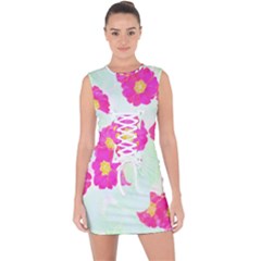 Primrose T- Shirt Pink Primula Primrose Flower Design T- Shirt Lace Up Front Bodycon Dress by maxcute