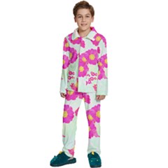 Primrose T- Shirt Pink Primula Primrose Flower Design T- Shirt Kids  Long Sleeve Velvet Pajamas Set