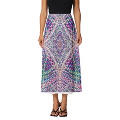 Psychedelic Pattern T- Shirt Psychedelic Pastel Fractal All Over Pattern T- Shirt Classic Midi Chiffon Skirt