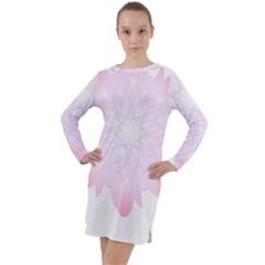 Purple Flowers T- Shirt Beautiful White And Yellow Purple Flower T- Shirt Long Sleeve Hoodie Dress